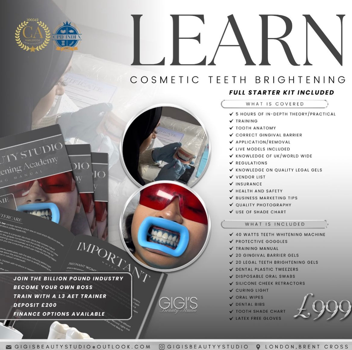 DEPOSIT FOR COSMETIC TEETH BRIGHTENING COURSE